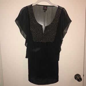 Black studded Bebe top